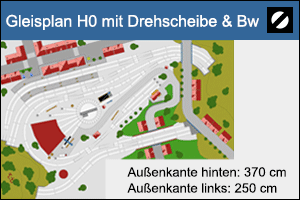 Vorschau Gleisplan H0 mit Bahnbetriebswerk & Drehscheibe