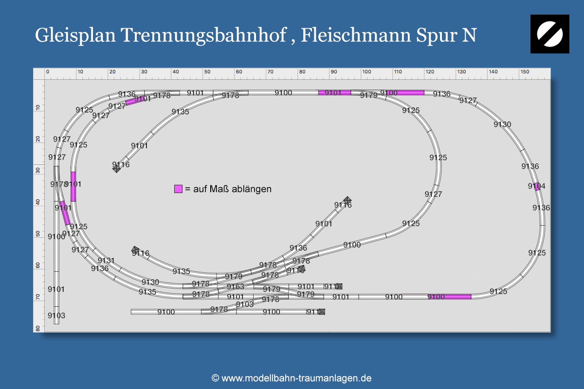 Trennungsbahnhof Gleisplan Spur N Fleischmann